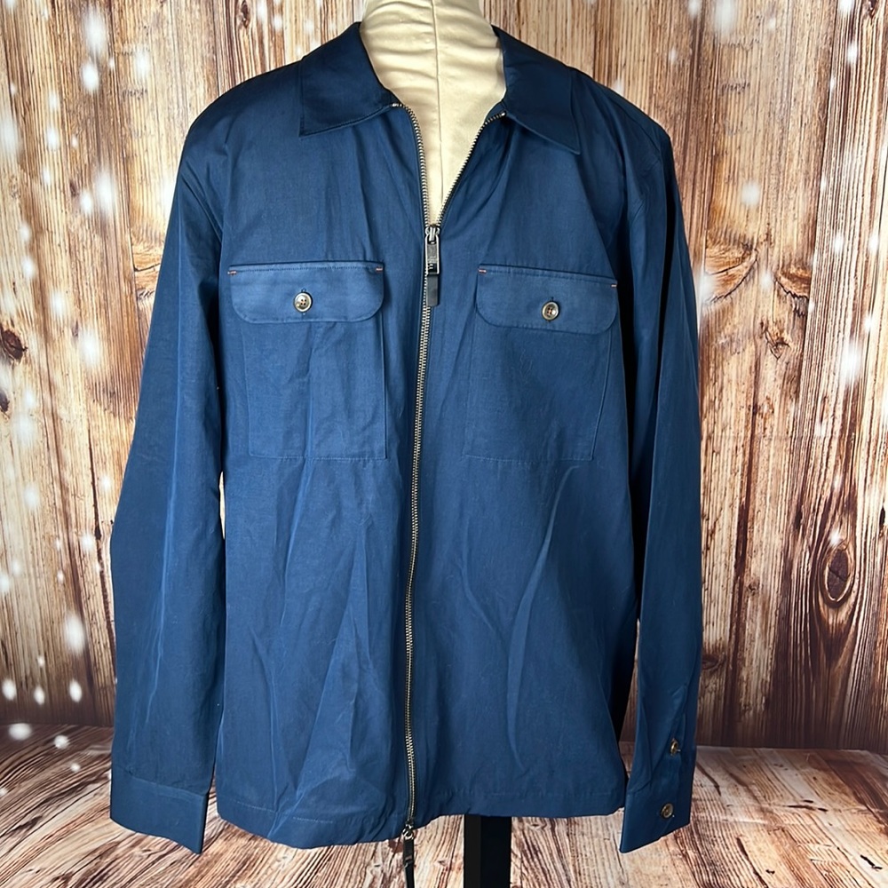 Men's Ted Baker London Navy Zip Up Wind Breaker Light Rain Jacket